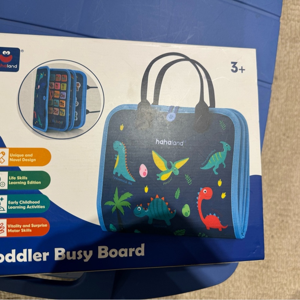 Hahaland Toddler Busy Board with Dinosaurs